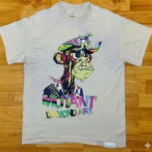 Mutant Diamond Ape Trippy Tee Diamond Supply Co. Tan Medium & Rainbow Font